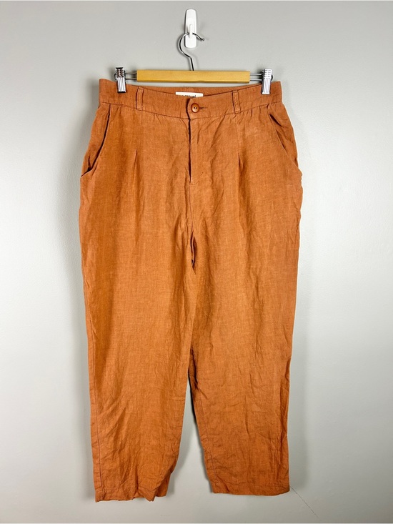 Eve Gravel Pants - EVE GRAVEL 100% Linen Trouser Terracotta Size Large Made in Canada Lagenlook